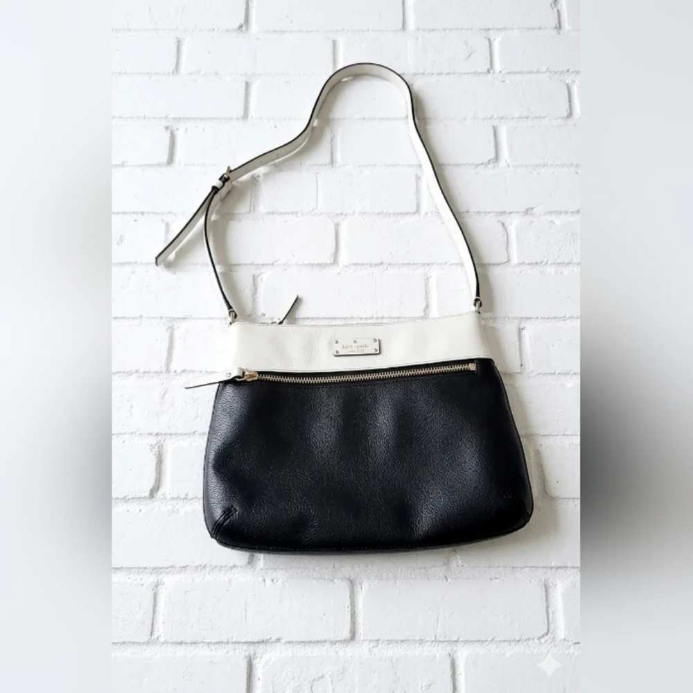 Kate Spade Grove Street Rima Crossbody Two-Tone Black and Cream Bag